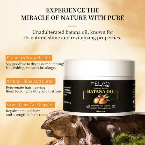 主图-5 MELAO Batana Oil Hair Mask | 100% Natural Batana Oil | Deep Nourishing and Repairing Hair Treatment | 118g/4.16oz