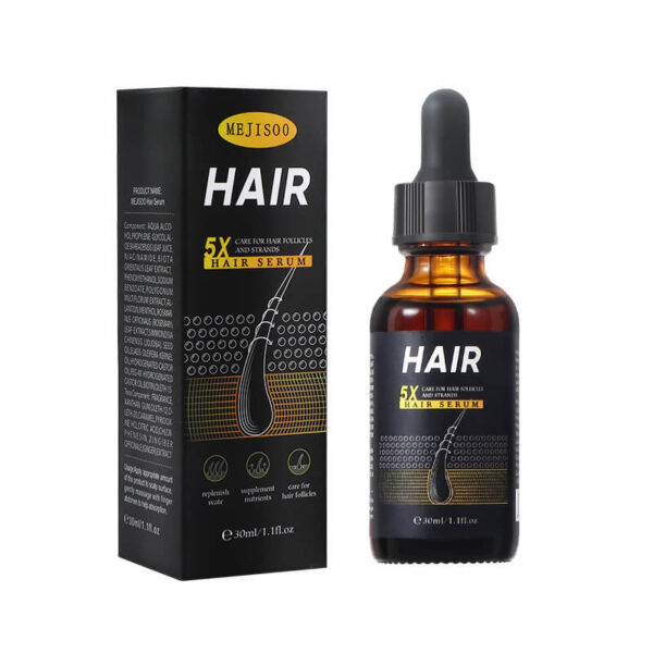 MEJISOO Hair Serum | 5X Strength Nourishing and Care Hair Follicles | 30ml/1.01 fl.oz Brown Bottle with Dropper | For Fluffy and Dandruff-Free Hair