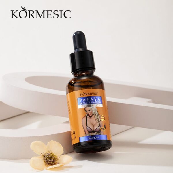 Kormesic Papaya Breast Enlarging Oil | Natural Blend with Papaya Extract | 30ml Bottle | For Firm and Fuller Breasts