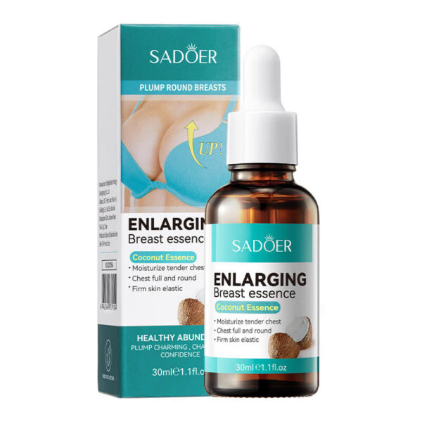 SADOER Enlarging Breast Essence | Coconut Essence Based | 30ml (1.1 fl. oz) | For Fuller and Firmer Breasts with Moisturizing Effect